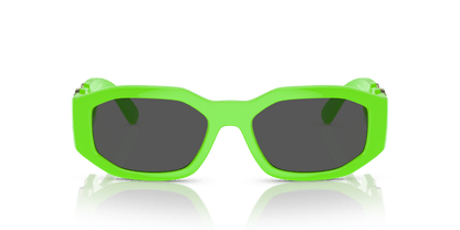 משקפי שמש של ורסאצ'ה ירוק פלואו-אפור כהה | Versace VE4361 Biggie Green Fluo-Dark Grey