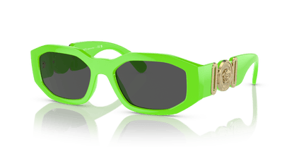 משקפי שמש של ורסאצ'ה ירוק פלואו-אפור כהה | Versace VE4361 Biggie Green Fluo-Dark Grey