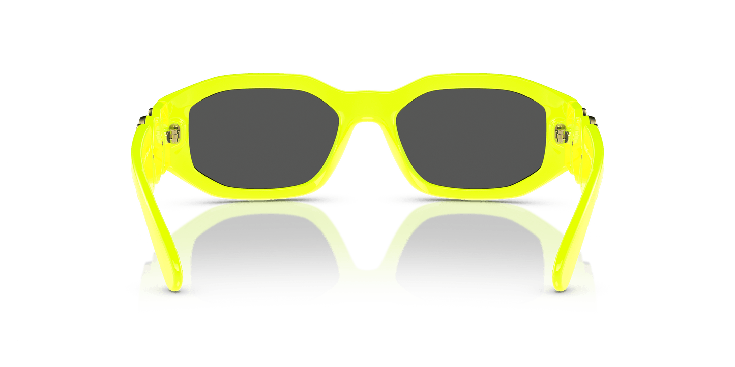 משקפי שמש של ורסאצ'ה צהוב פלואו-אפור כהה | Versace VE4361 Biggie Yellow Fluo-Dark Grey