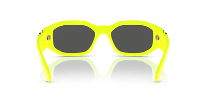 משקפי שמש של ורסאצ'ה צהוב פלואו-אפור כהה | Versace VE4361 Biggie Yellow Fluo-Dark Grey