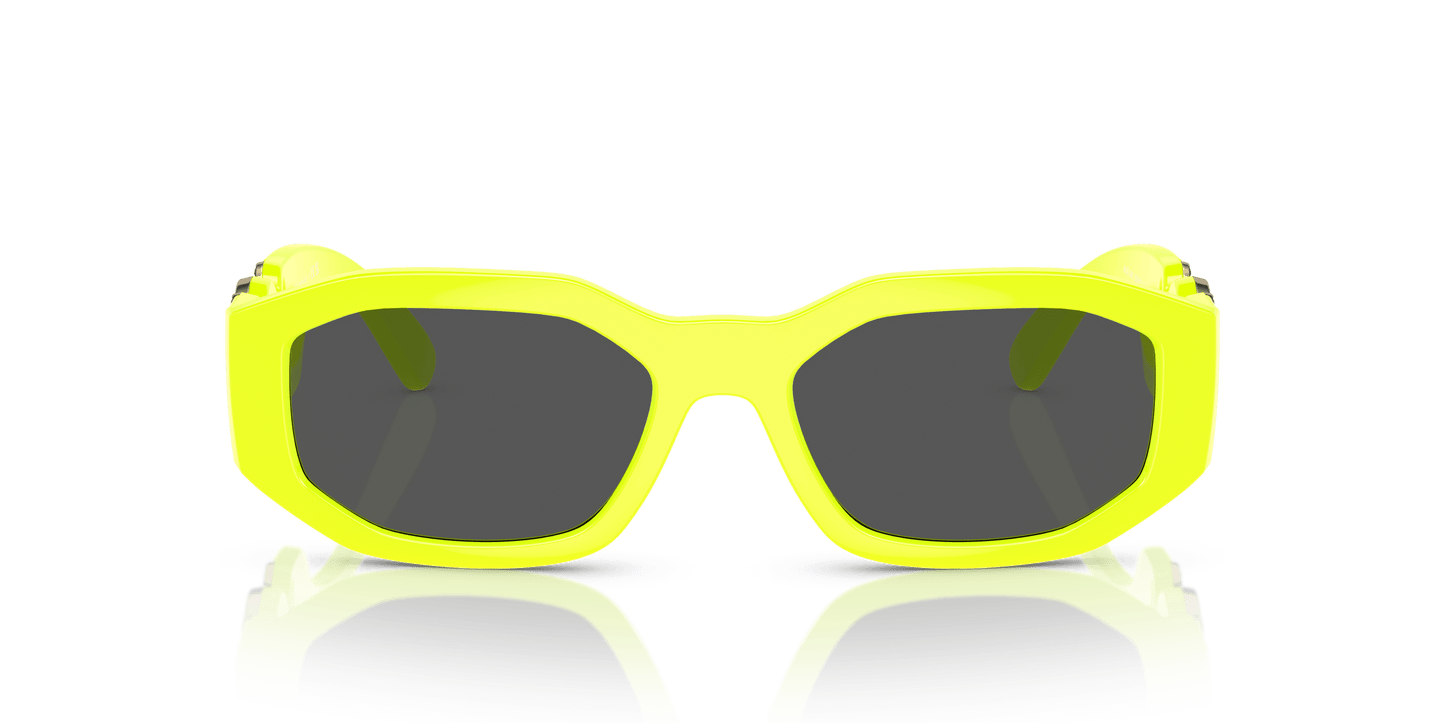 משקפי שמש של ורסאצ'ה צהוב פלואו-אפור כהה | Versace VE4361 Biggie Yellow Fluo-Dark Grey