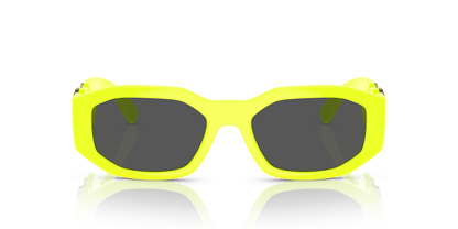 משקפי שמש של ורסאצ'ה צהוב פלואו-אפור כהה | Versace VE4361 Biggie Yellow Fluo-Dark Grey