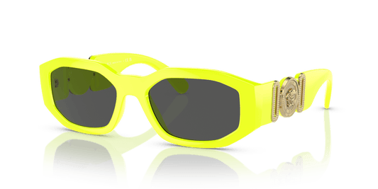 משקפי שמש של ורסאצ'ה צהוב פלואו-אפור כהה | Versace VE4361 Biggie Yellow Fluo-Dark Grey