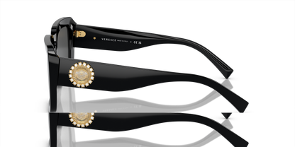 משקפי שמש של ורסאצ'ה שחור-אפור כהה | Versace VE4384B Black-Dark Grey