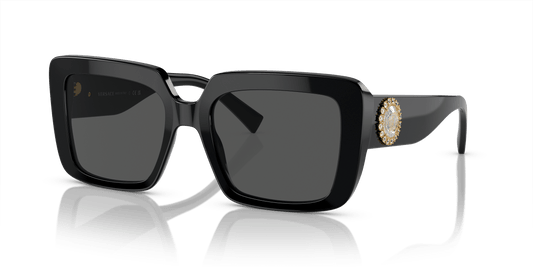 משקפי שמש של ורסאצ'ה שחור-אפור כהה | Versace VE4384B Black-Dark Grey