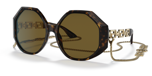 משקפי שמש של ורסאצ'ה הוואנה-חום כהה | Versace VE4395 Havana-Dark Brown