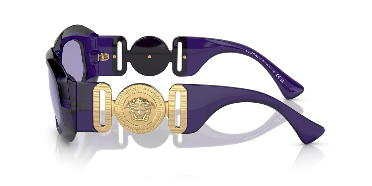 משקפי שמש של ורסאצ'ה סגול שקוף-סגול | Versace VE4425U Purple Transparent-Violet