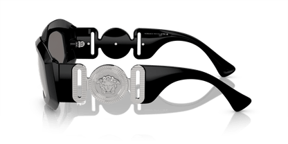 Versace Sunglasses Black-Light Grey Mirror Silver 80 | Versace VE4425U Black-Light Grey Mirror Silver 80