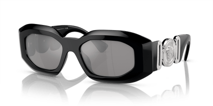 Versace Sunglasses Black-Light Grey Mirror Silver 80 | Versace VE4425U Black-Light Grey Mirror Silver 80