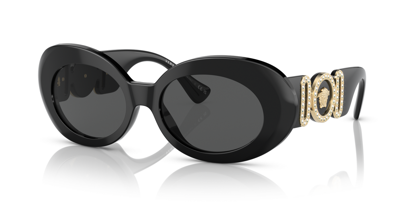 משקפי שמש של ורסאצ'ה שחור-אפור כהה | Versace VE4426BU Black-Dark Grey