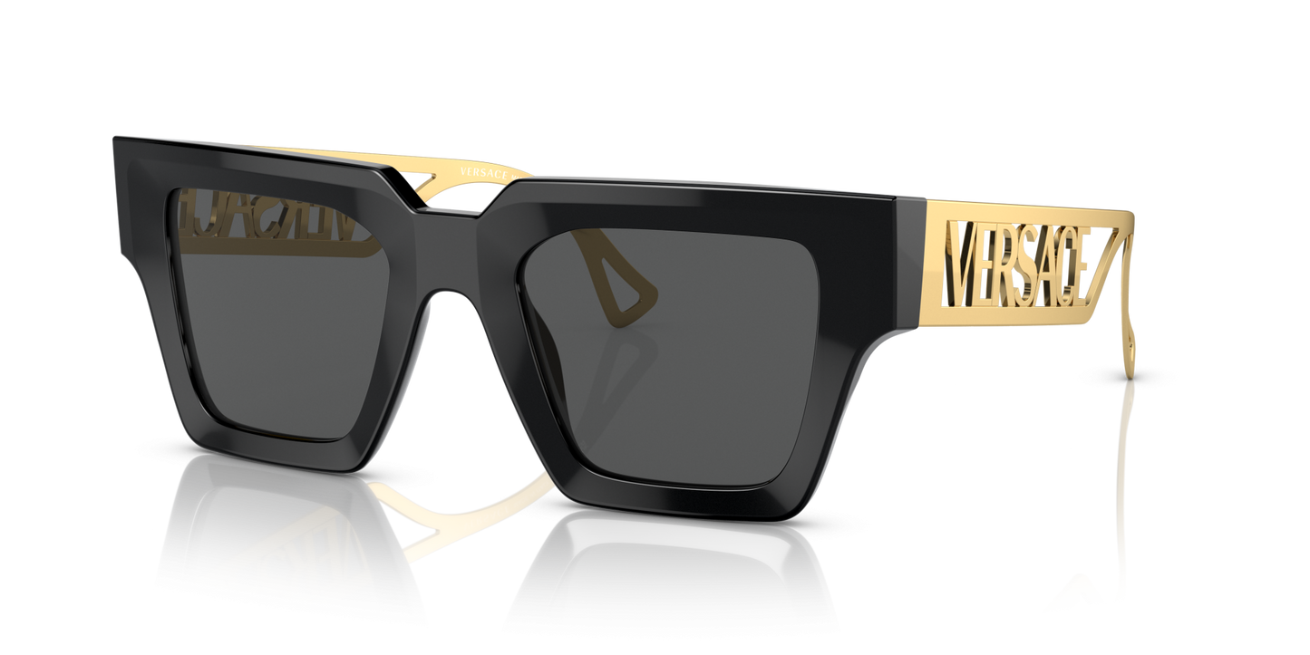 משקפי שמש של ורסאצ'ה שחור-אפור כהה | Versace VE4431 Black-Dark Grey