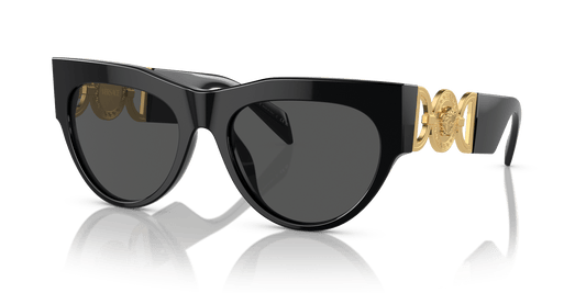 משקפי שמש של ורסאצ'ה שחור-אפור כהה | Versace VE4440U Black-Dark Grey