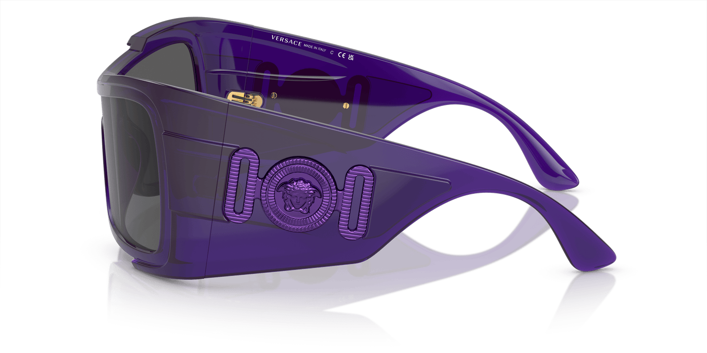 משקפי שמש ורסאצ'ה שקופים סגול-אפור כהה | Versace VE4451 Transparent Purple-Dark Grey