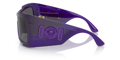 משקפי שמש ורסאצ'ה שקופים סגול-אפור כהה | Versace VE4451 Transparent Purple-Dark Grey