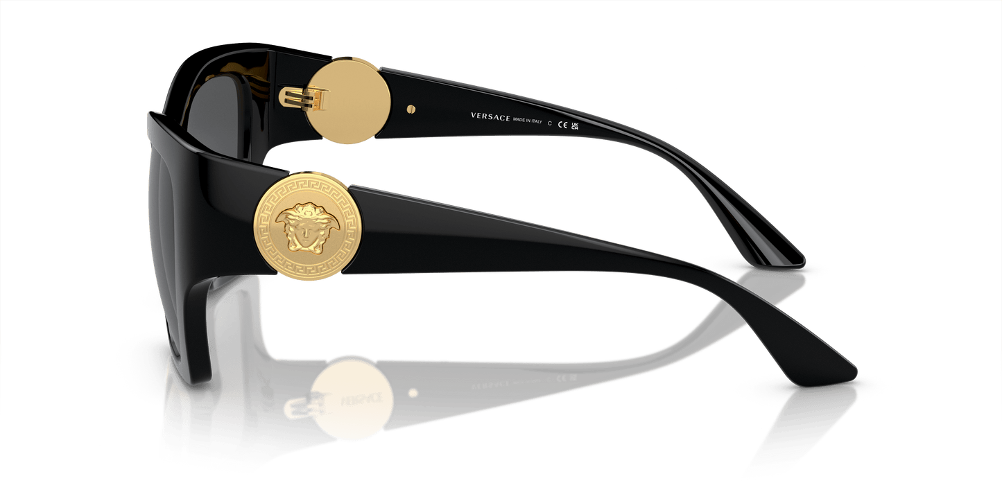 משקפי שמש של ורסאצ'ה שחור-אפור כהה | Versace VE4452 Black-Dark Grey