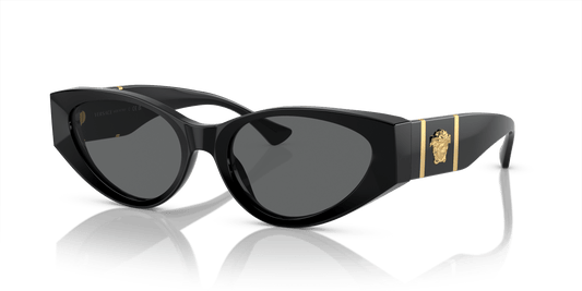 משקפי שמש של ורסאצ'ה שחור-אפור כהה | Versace VE4454 Black-Dark Grey