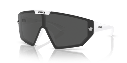 Versace Sunglasses White-Dark Grey/Mirror Silver | Versace VE4461 White-Dark Grey/Mirror Silver