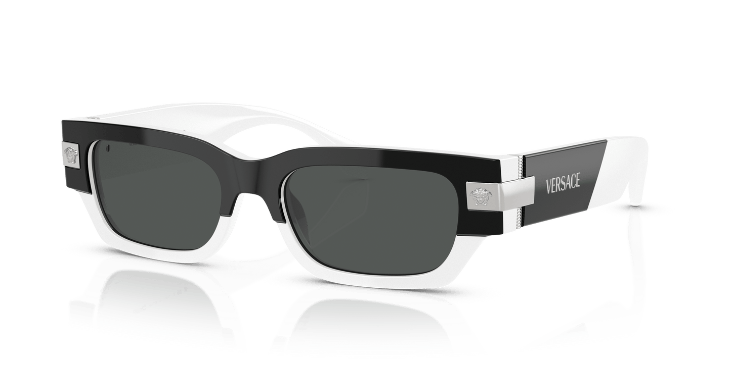 Versace Sunglasses Top Black/White-Dark Grey | Versace VE4465 Top Black/White-Dark Grey