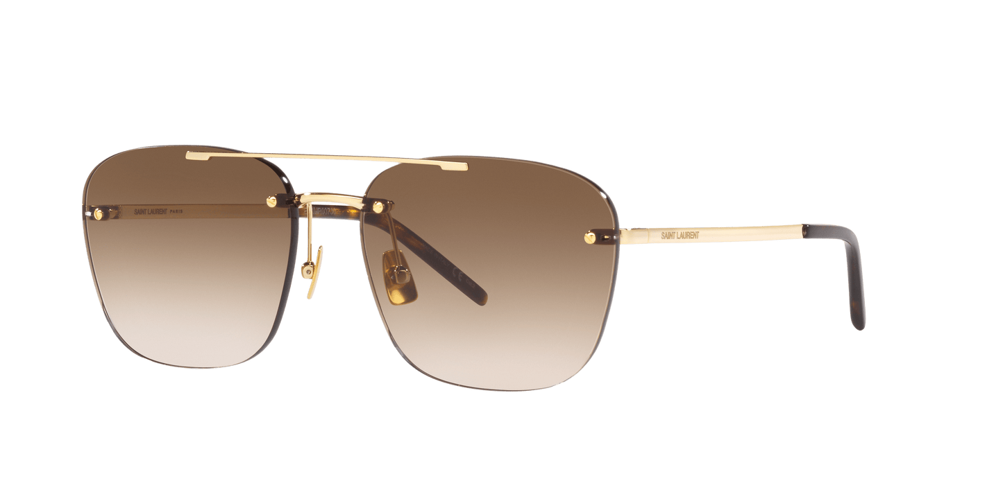 משקפי שמש של סן לורן בצבע זהב-חום | Saint Laurent SL 309 Rimless Gold-Brown Gradient