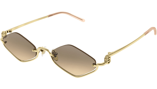 משקפי שמש של גוצ'י חום בהיר זהב | GUCCI GG1604S