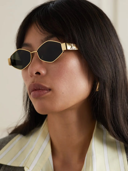 Celine Gold-Green Sunglasses | CELINE Metaltriomphe Gold-Green