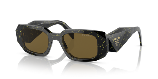 Prada Sunglasses Black/Yellow Marble-Dark Brown | PRADA PR 17WS Black/Yellow Marble-Dark Brown