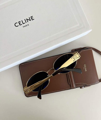 Celine Sunglasses Gold Shiny-Green | CELINE CL40235U Gold Shiny-Green