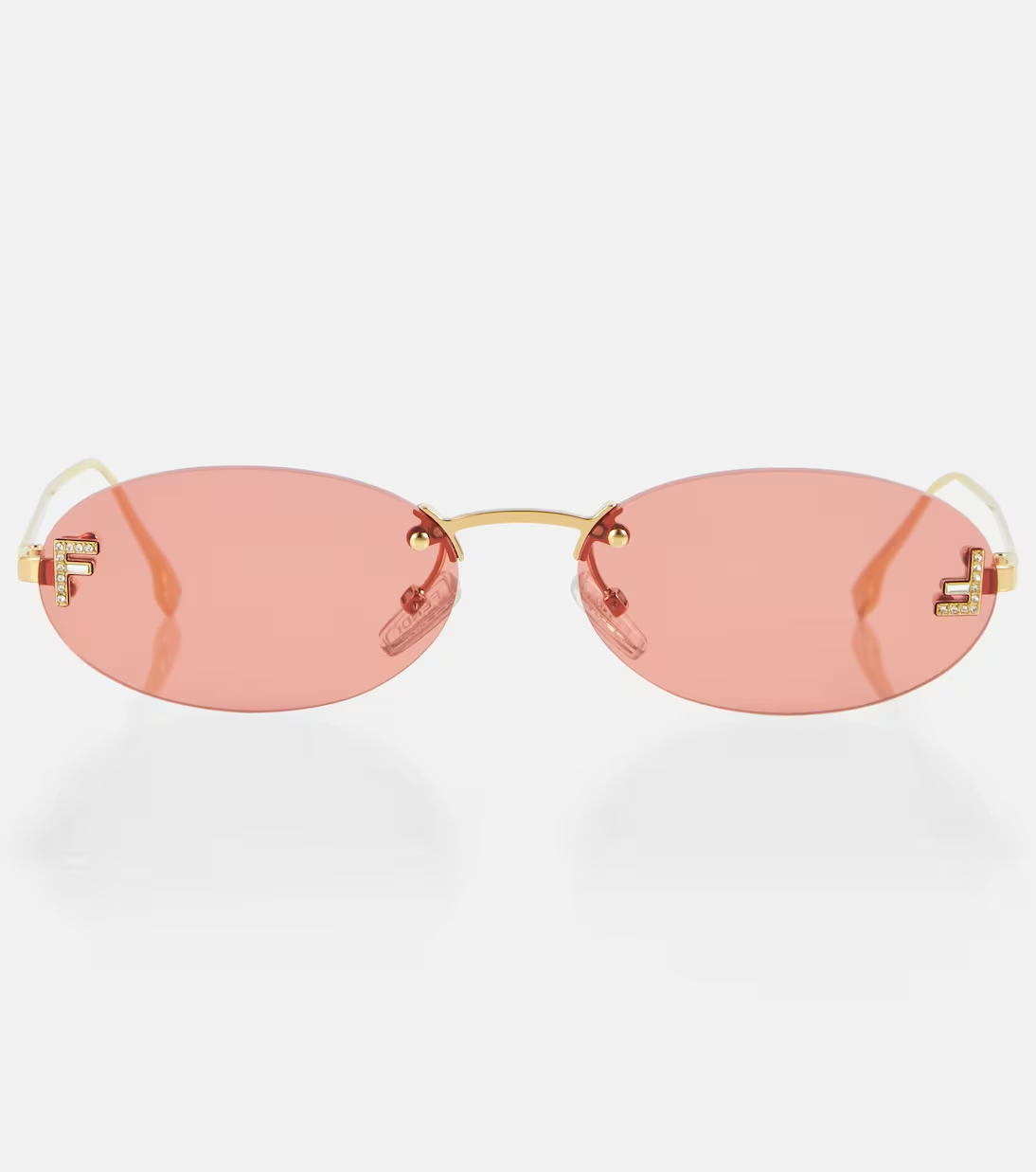 Fendi Pink Gold Sunglasses | FENDI First Oval Sunglasses