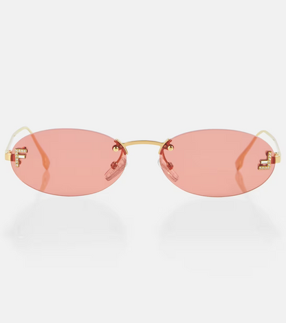 Fendi Pink Gold Sunglasses | FENDI First Oval Sunglasses