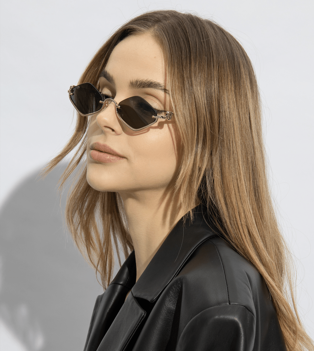 משקפי שמש של גוצ'י שחור זהב | GUCCI GG1604S