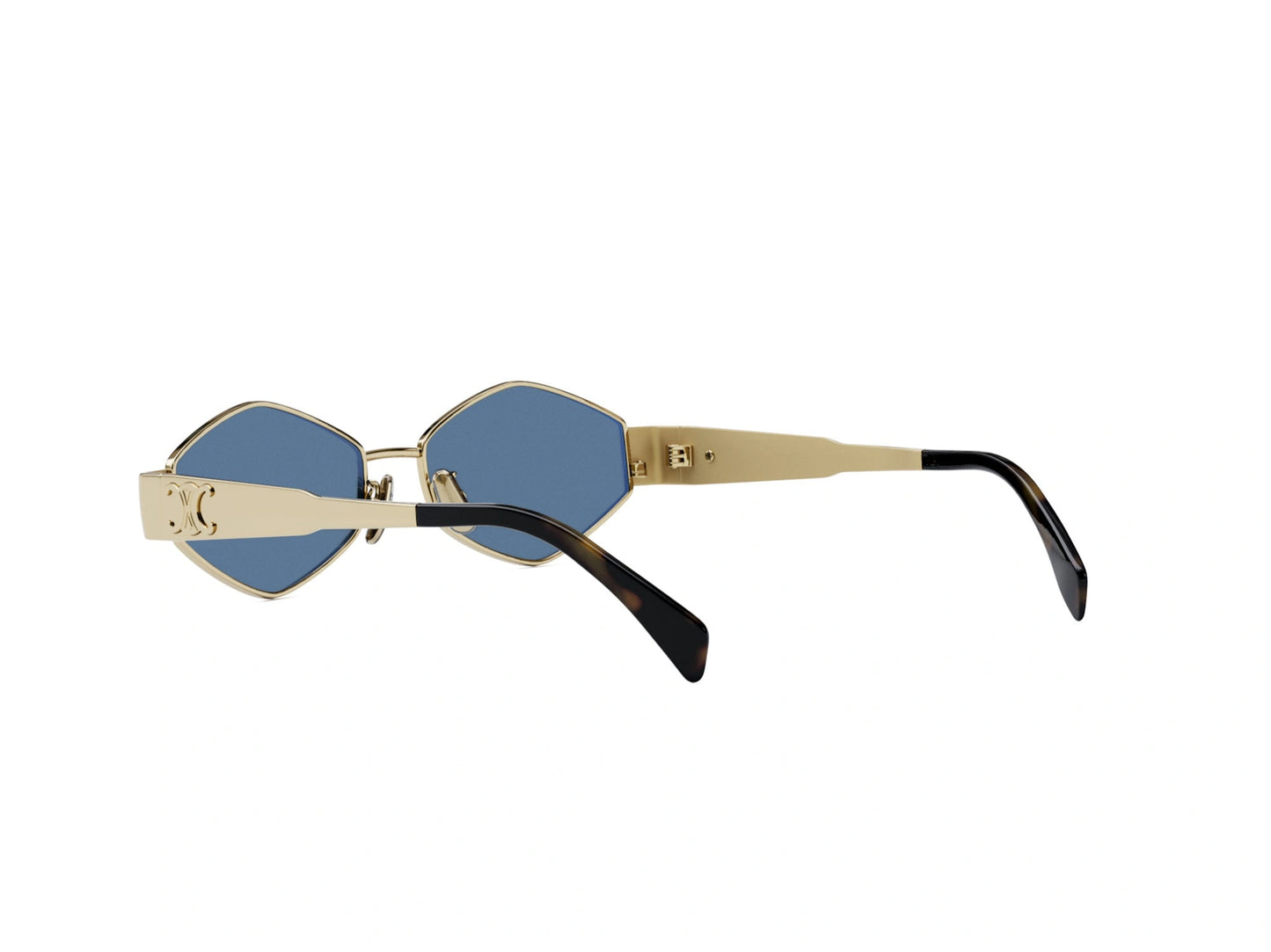CELINE METAL TRIOMPHE GOLD GEOMETRIC SUNGLASSES CL40254U 30N 54