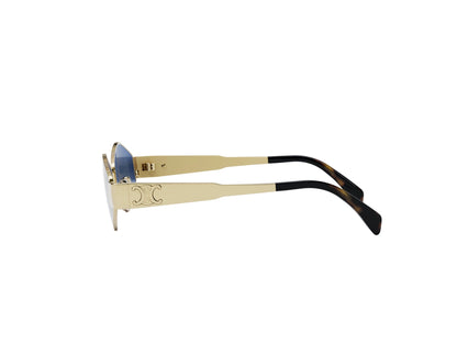 CELINE METAL TRIOMPHE GOLD GEOMETRIC SUNGLASSES CL40254U 30N 54