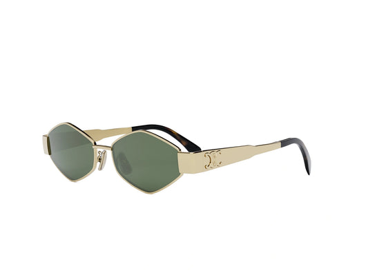 CELINE METAL TRIOMPHE GOLD GEOMETRIC SUNGLASSES CL40254U 30N 54