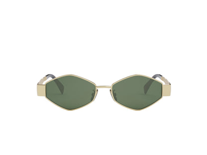 CELINE METAL TRIOMPHE GOLD GEOMETRIC SUNGLASSES CL40254U 30N 54