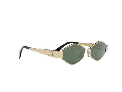 CELINE METAL TRIOMPHE GOLD GEOMETRIC SUNGLASSES CL40254U 30N 54