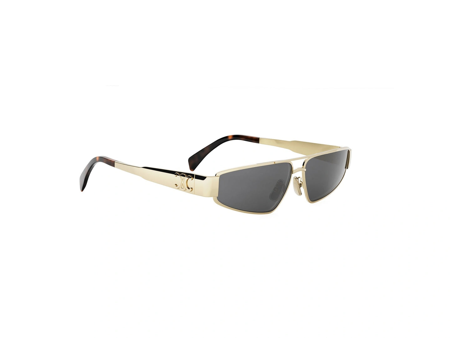 CELINE METAL TRIOMPHE GOLD GEOMETRIC SUNGLASSES CL40318U 30A 59