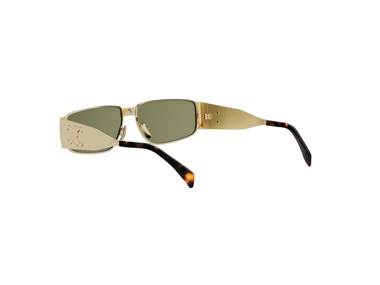CELINE METAL TRIOMPHE GOLD RECTANGULAR SUNGLASSES CL40325U 30N 59