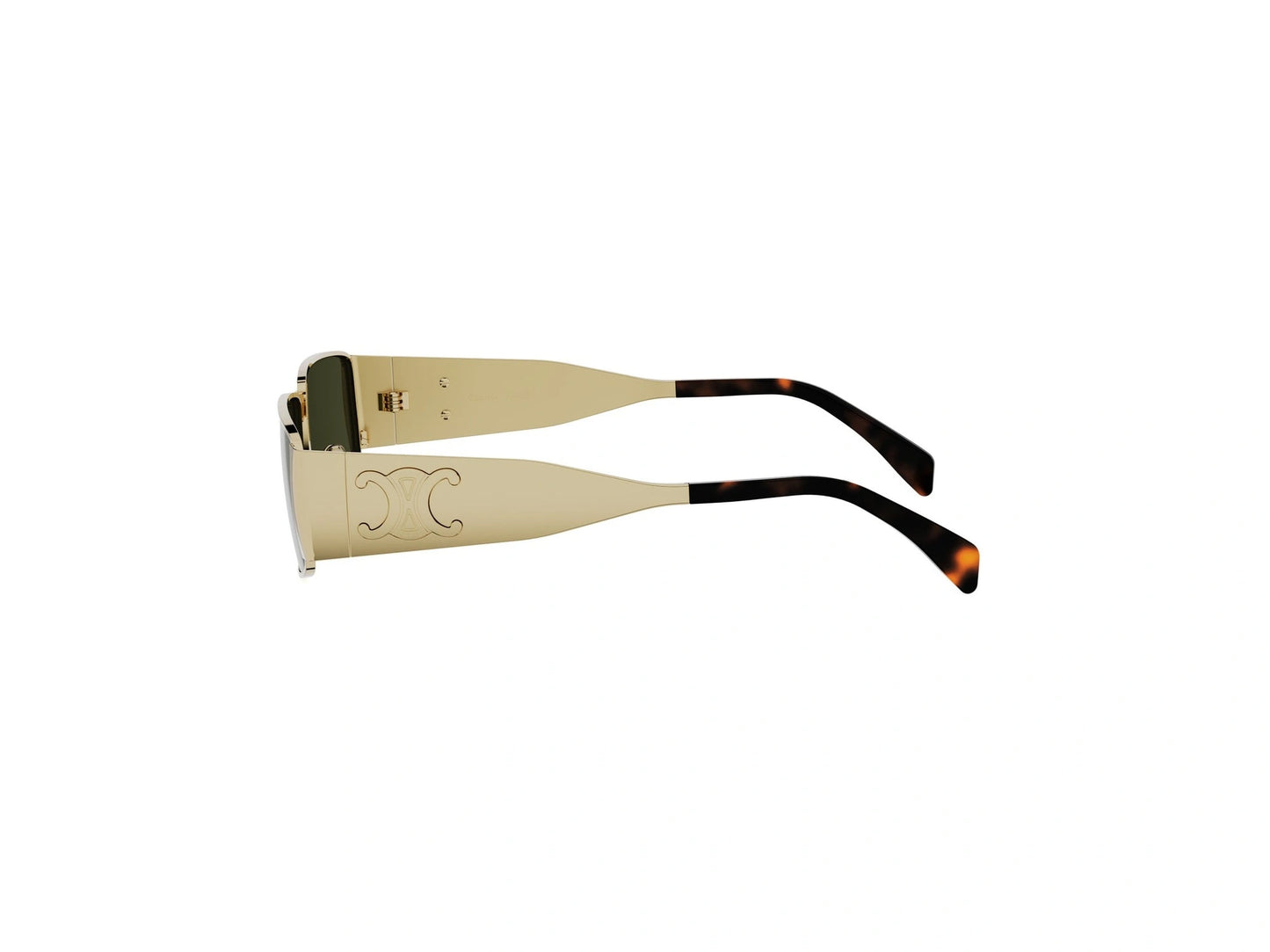 CELINE METAL TRIOMPHE GOLD RECTANGULAR SUNGLASSES CL40325U 30N 59