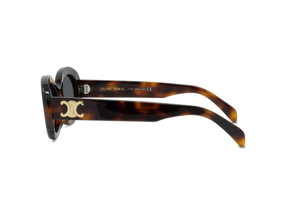 CELINE Triomphe Havana Oval Sunglasses CL40194U 53A 52