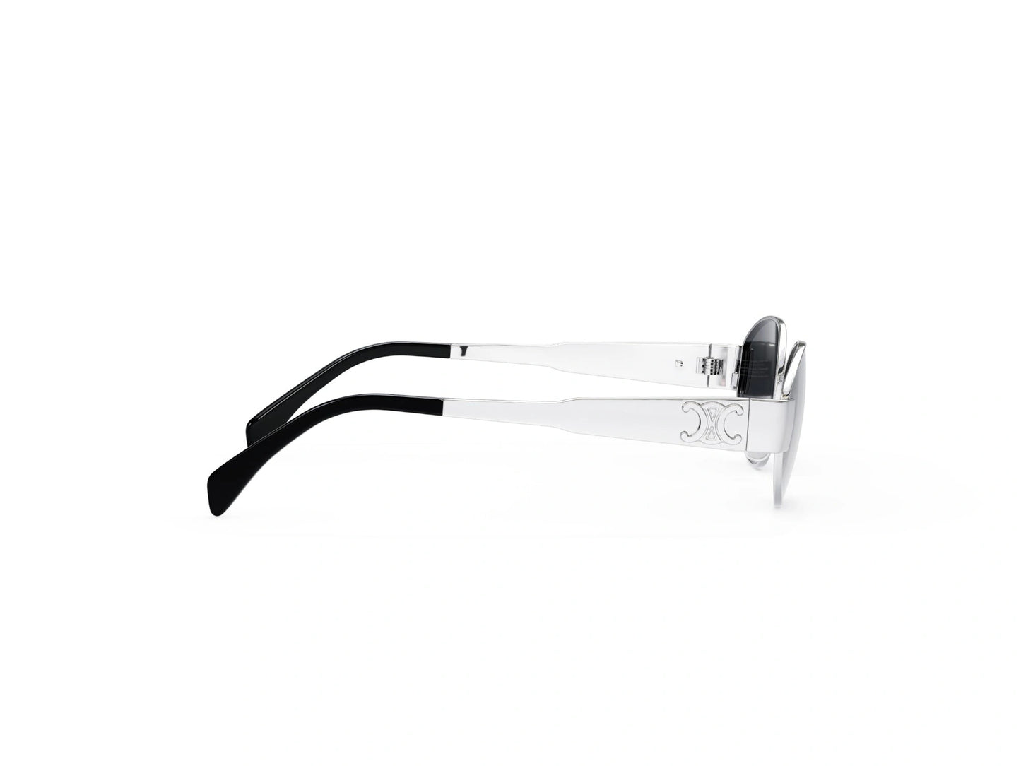 CELINE Metal Triomphe Silver Oval Sunglasses CL40235U 16A 54