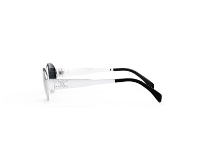 CELINE Metal Triomphe Silver Oval Sunglasses CL40235U 16A 54