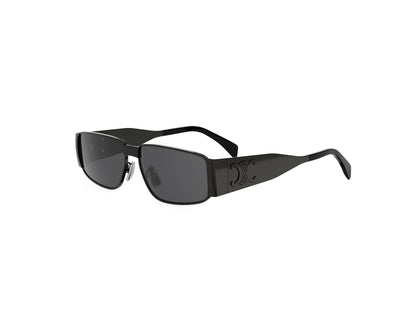 CELINE Metal Triomphe Silver Rectangular Sunglasses CL40325U 14A 59