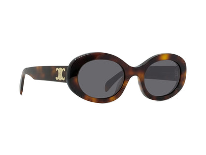CELINE Triomphe Havana Oval Sunglasses CL40194U 53A 52