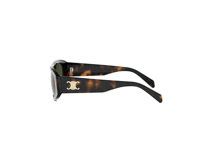 CELINE Triomphe Havana Geometric Sunglasses CL40334U 53N 55