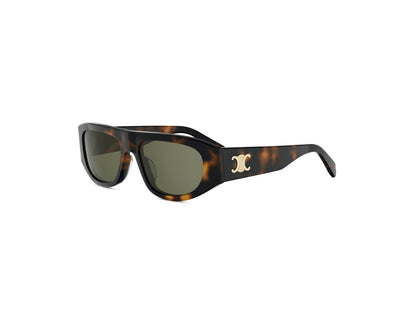 CELINE Triomphe Havana Geometric Sunglasses CL40334U 53N 55