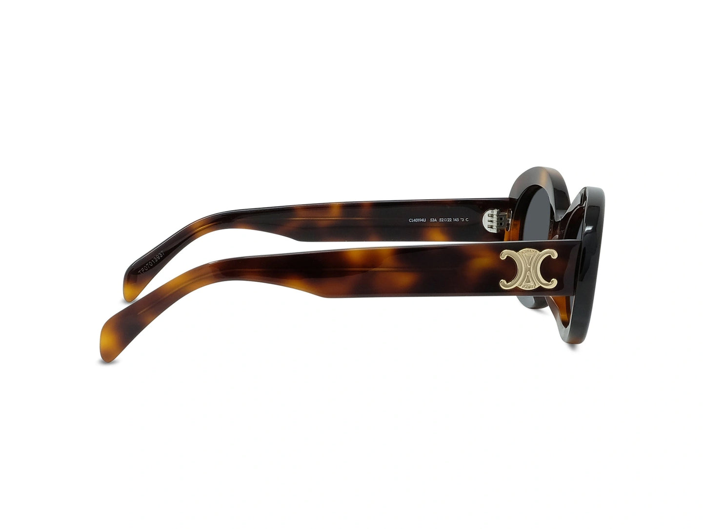 CELINE Triomphe Havana Oval Sunglasses CL40194U 53A 52