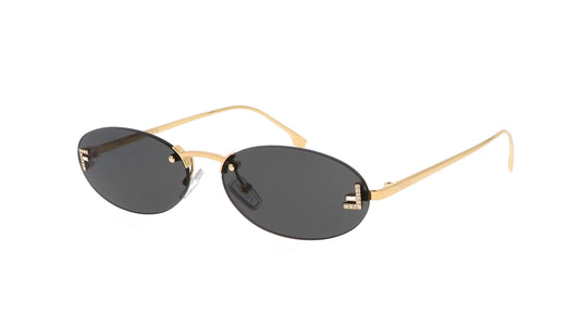 משקפי שמש פנדי שחור זהב | FENDI First Oval Sunglasses
